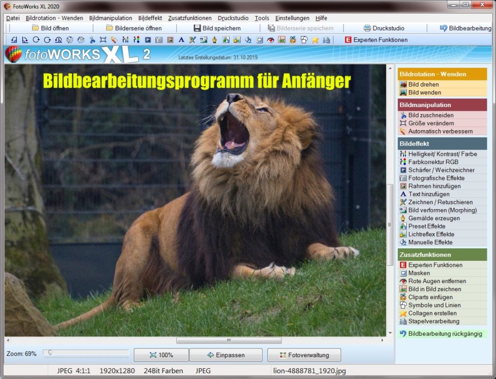 Bildbearbeitungsprogramm für Anfänger