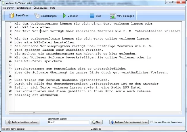 Vorleseprogramm Vorleseprogramm